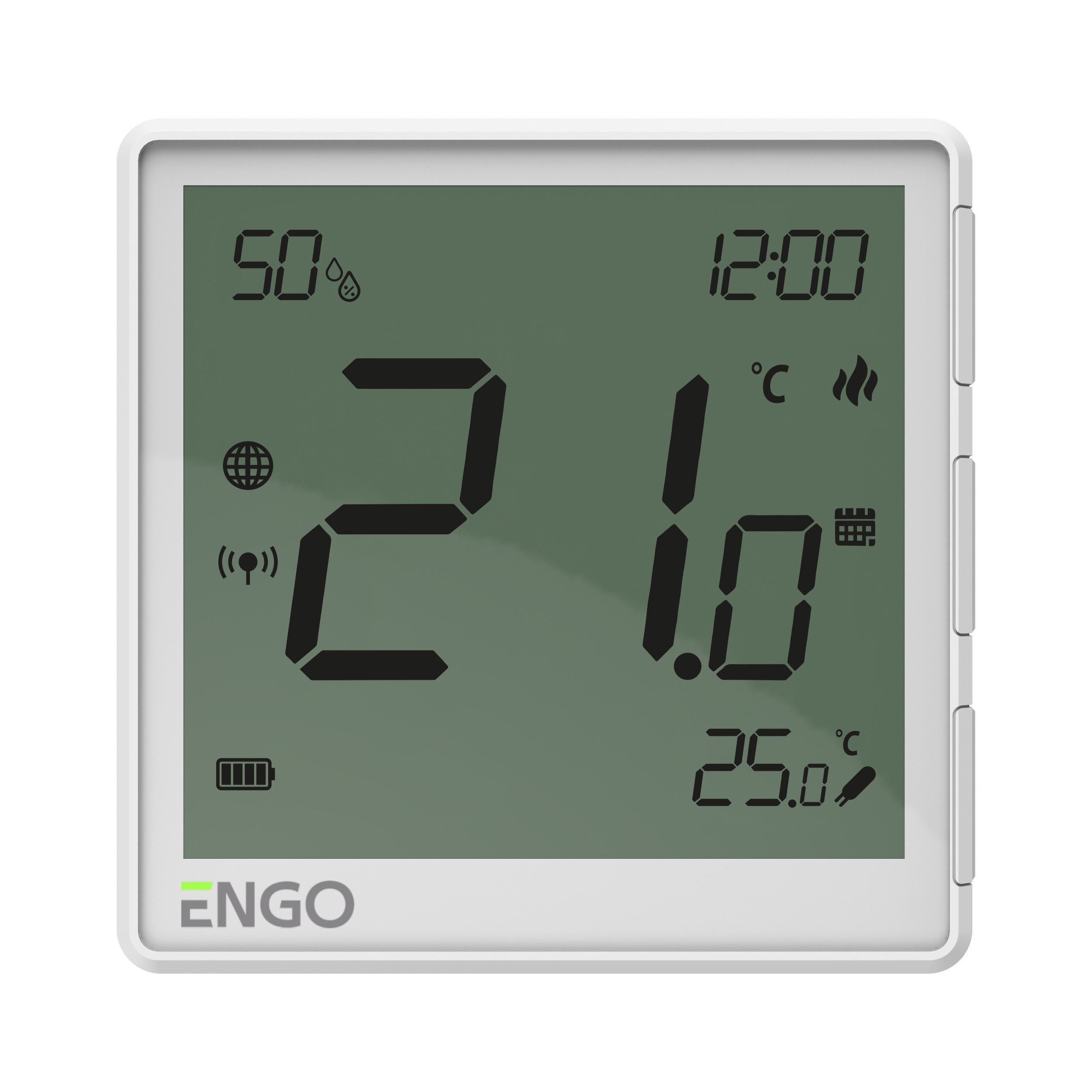 Termostat aparent wireless ZIGBEE, alb, cu baterii, ENGO