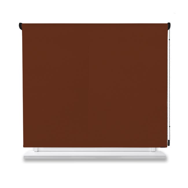 Estor Enrollable Opac Tejido Premium Liso Color Marron 220x200 | Leroy ...