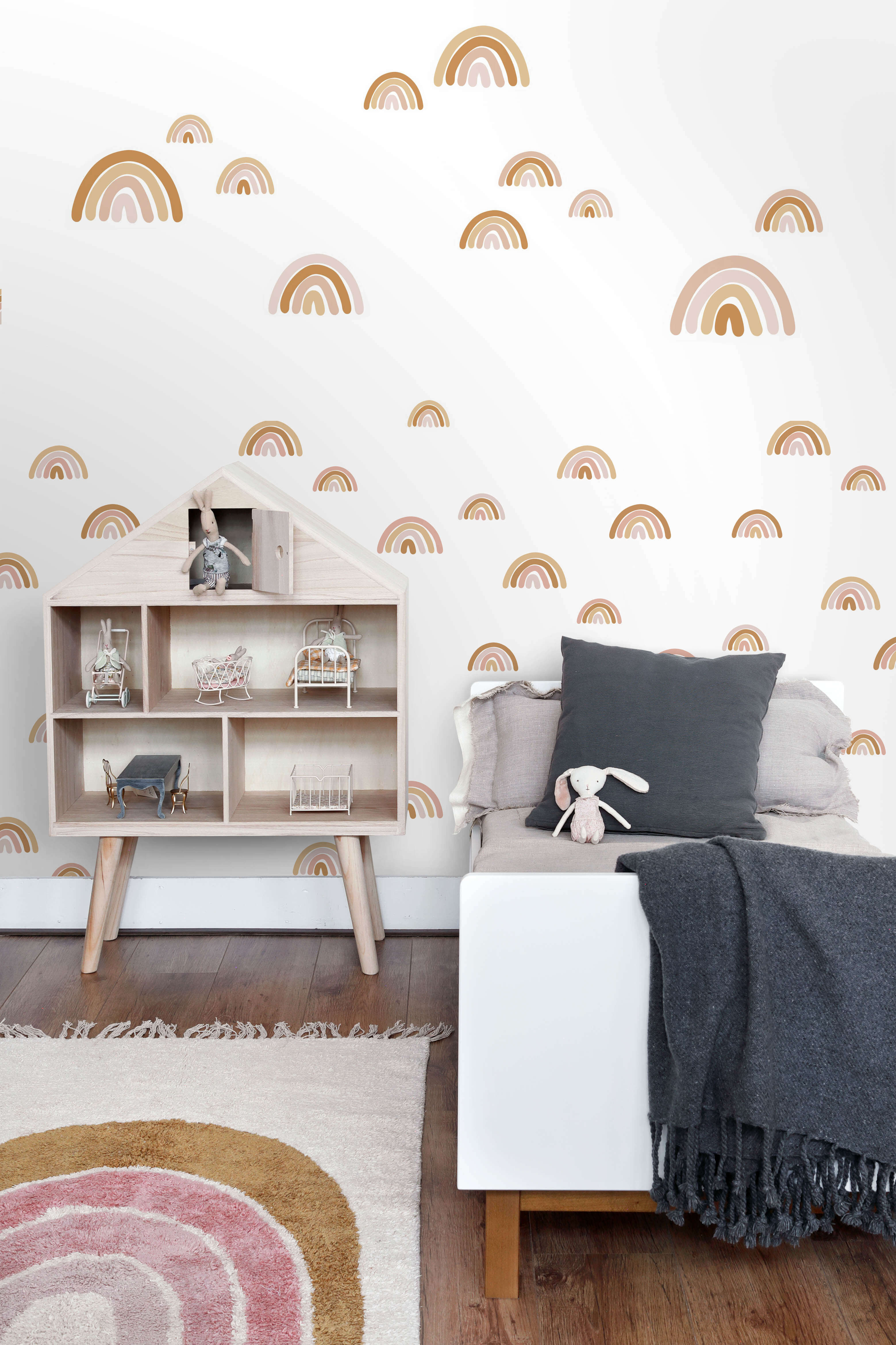 Adesivo da parete arcobaleni rosa terracotta - 47.5 x 66 cm - ESTAhome - 5