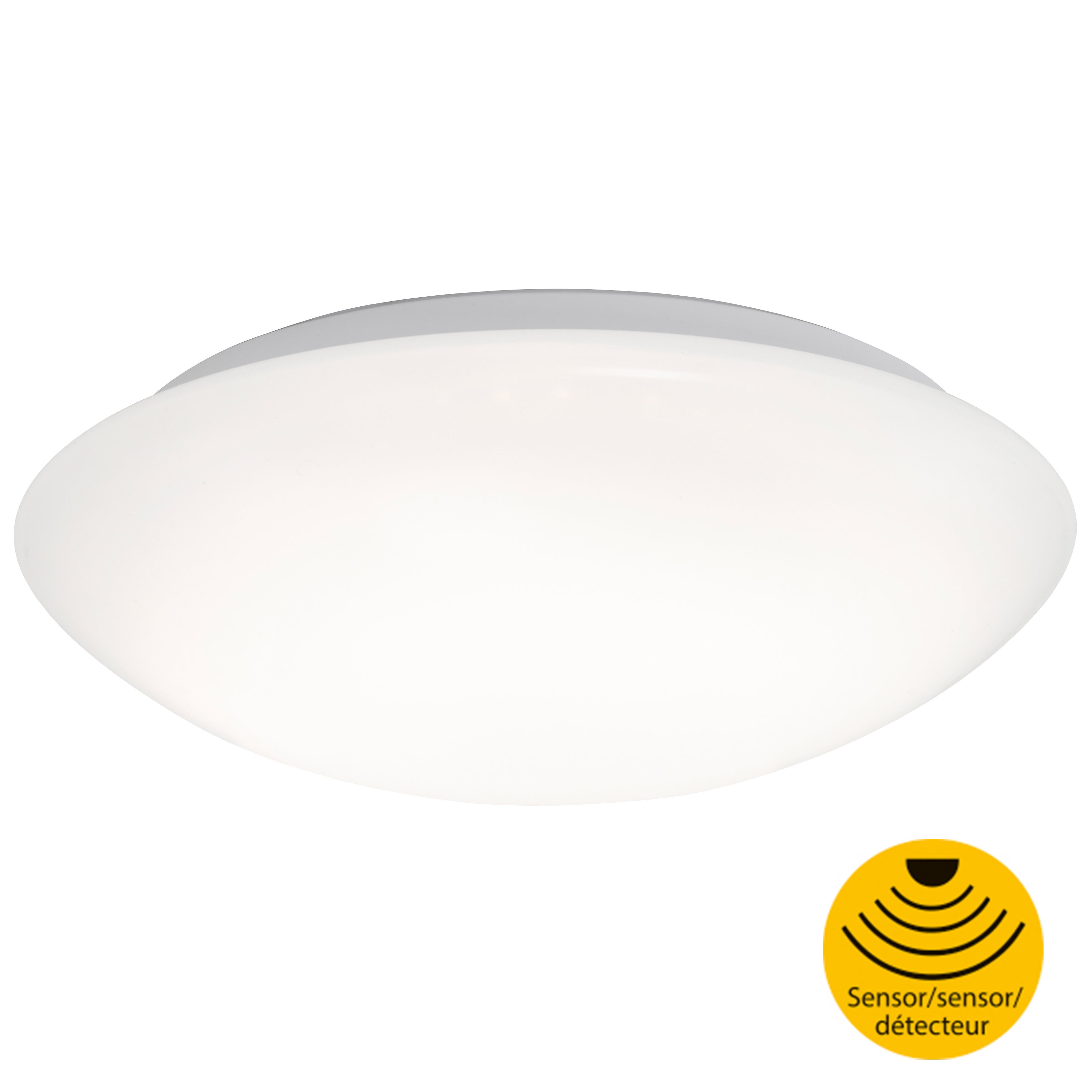 Lampa sufitowa LED z czujnikiem ruchu - IP44 - czujnik mikrofalowy + światło dzienne - śr. 278 mm - biała - 4000 K - 15 W - Briloner
