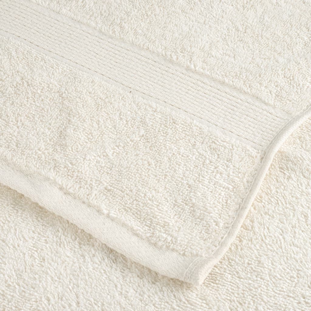 12 pcs Conjunto de toalhas premium SOLUND 600 gsm creme vidaXL - 5