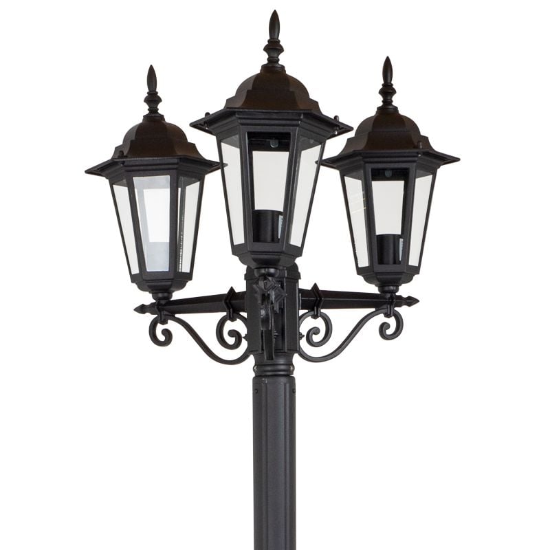 Lampadaire Extérieur 3 Têtes 3x100W Fonte Noir INITIALIS - 2