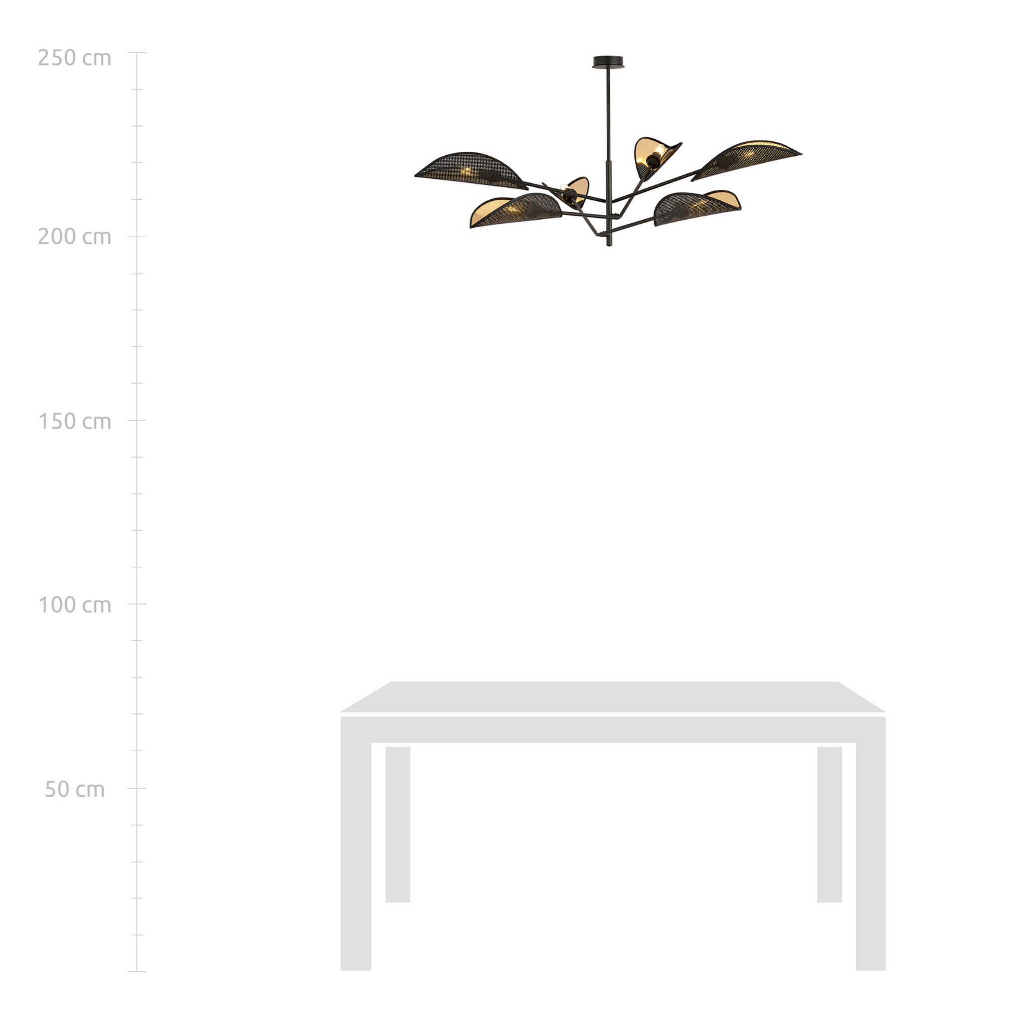 Lampa wisząca Vene czarno-złota 6xE14x10W do salonu wym: 51 x 102 cm metal Emibig - 5