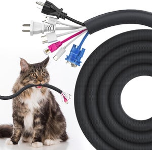 Manchon Cache Câble 3m 10mm - Protection Câbles Anti-Mâchage Animaux Et Enfants Noir