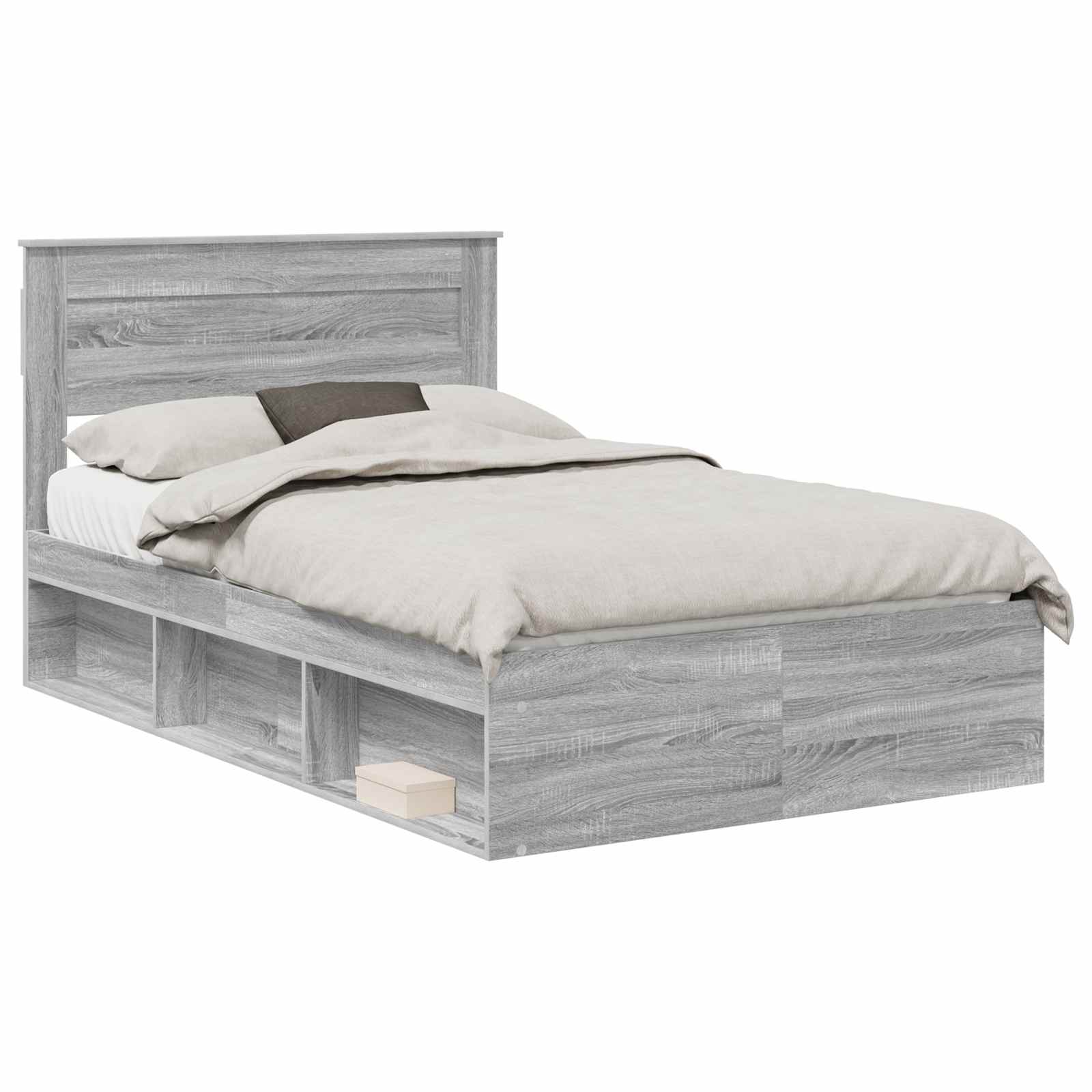 Cadre de lit gris 120 x 200 cm en pin massif - 2