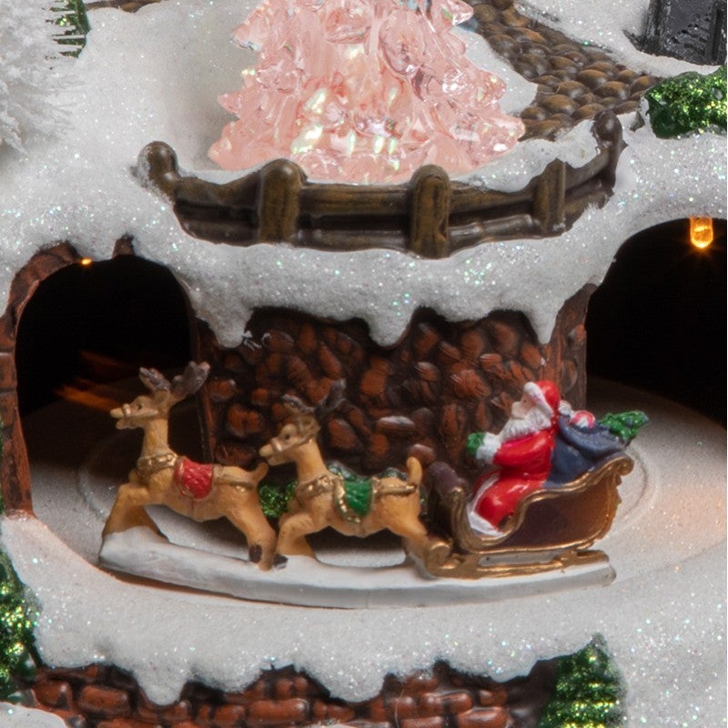 Chalet e albero di Natale illuminato 17 LED l.31cm - 7