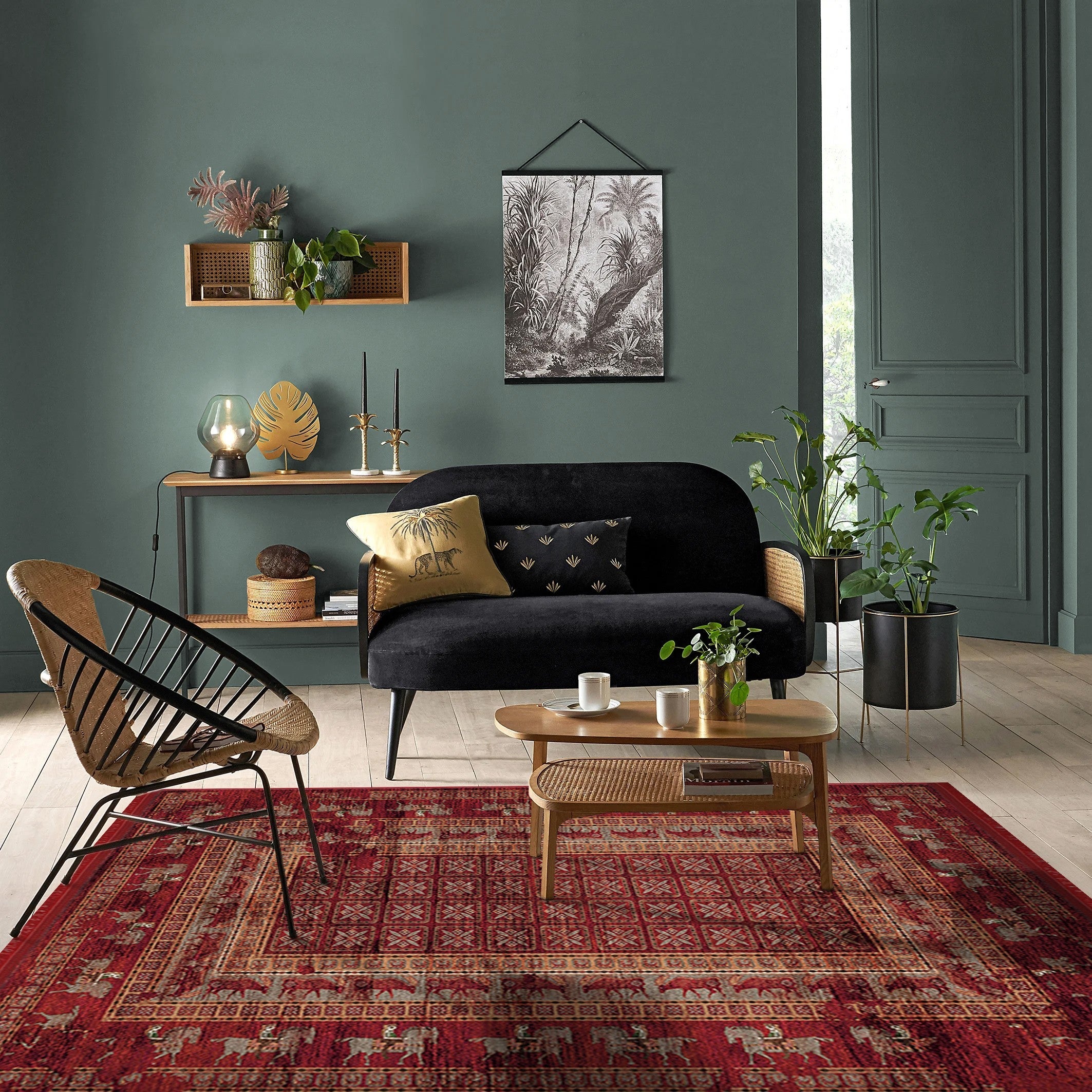 MODEMA - Tappeto lavabile in lavatrice, fondo antiscivolo, 120x180cm soggiorno/sala da pranzo Pazyryk - 2