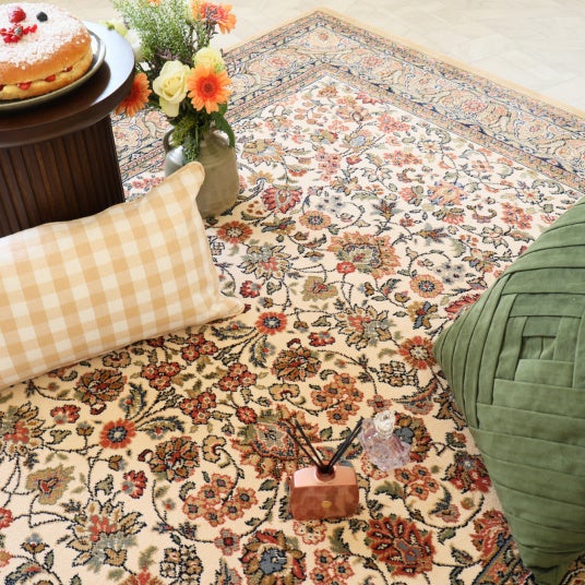 Tapis traditionnel floral - Mamie in love - Corail doux - 200 x 290 cm - 2