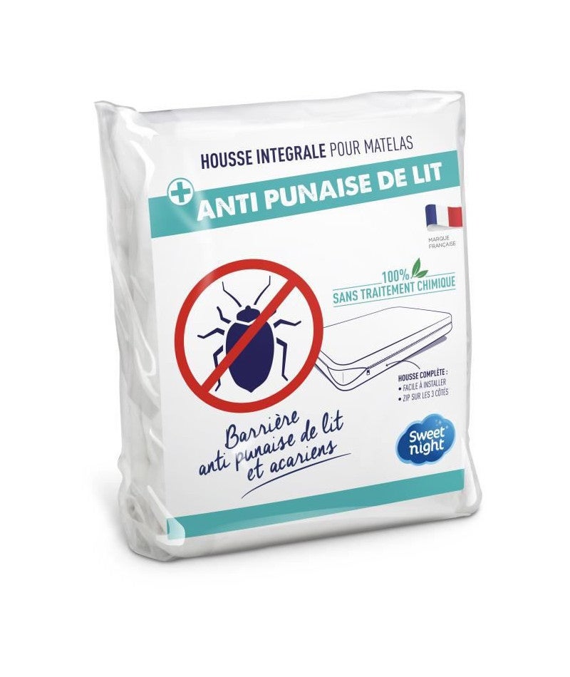 SWEET NIGHT Housse complete pour matelas Antiacariens Anti punaise de