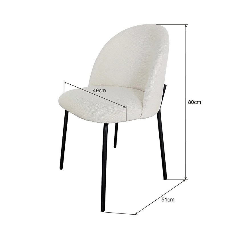 Sedia in tessuto effetto boucle bianca - 8