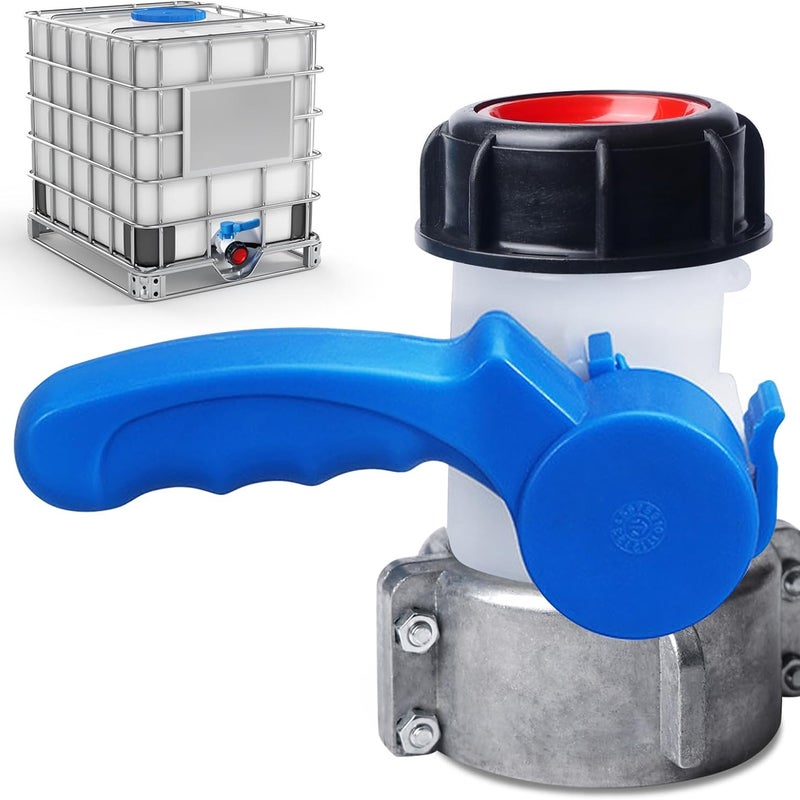 Zawór zbiornika IBC 1000 l - Adapter zbiornika 1000 l DN50 (62 mm) - Złącze zbiornika IBC - Złącze zaworu spustowego - Motyl IBC