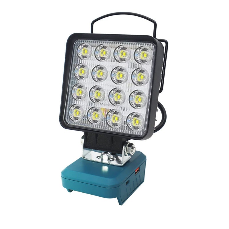 Bezprzewodowa lampa LED do Makita 15V - 26W/2600lm, ładowana przez porty Type C i USB, przenośny reflektor idealny do garażu, na budowę i kemping
