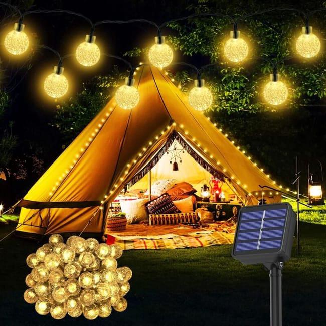 Zewnętrzna, solarna girlanda świetlna, średnica 2,4 cm, 30 diod LED, 6,5 metra, 8 trybów, wodoodporna, odpowiednia do dekoracji ogrodów i tarasów
