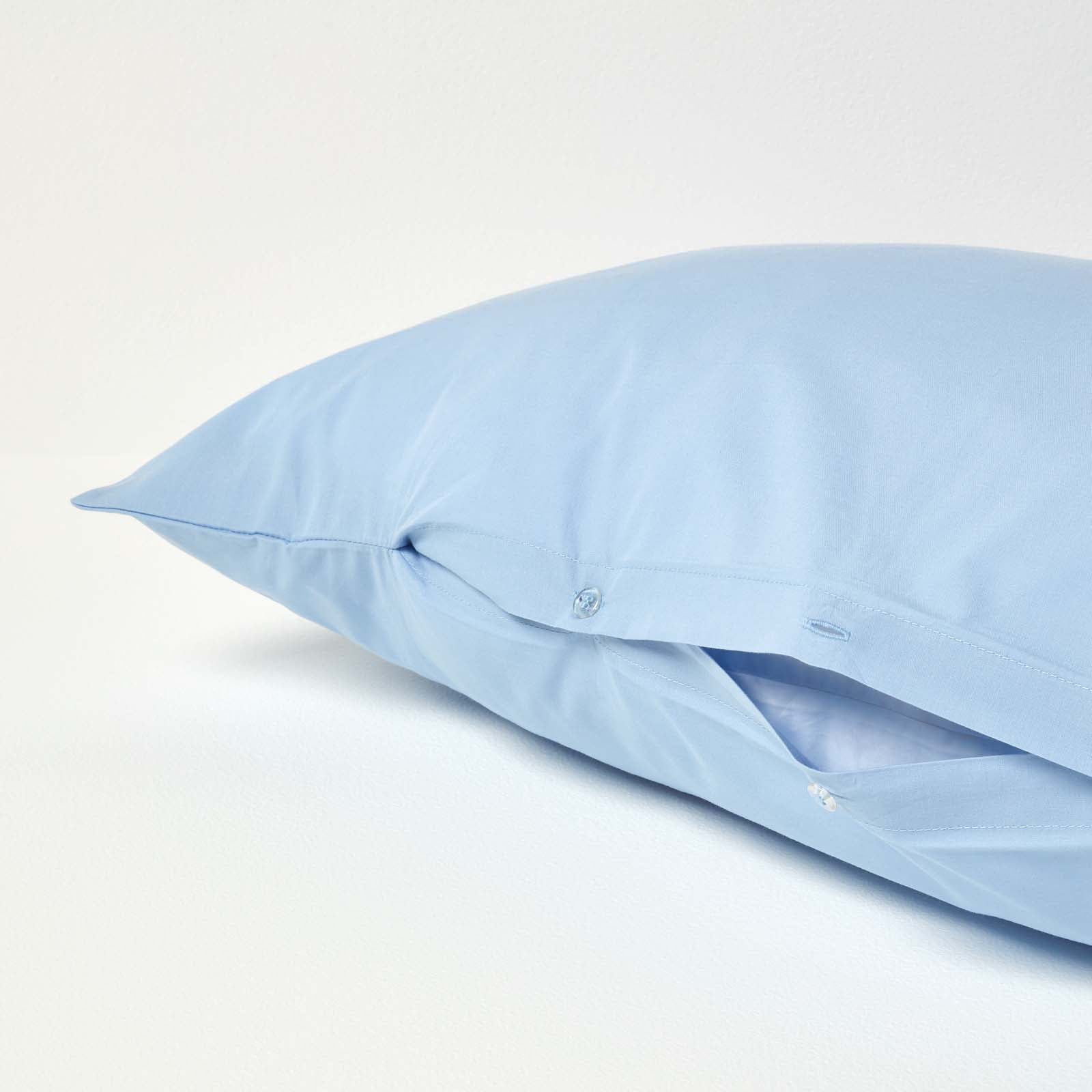 Homescapes Taie d’oreiller spécial oreiller cervical en coton égyptien 200 fils Forme V bleu - 4