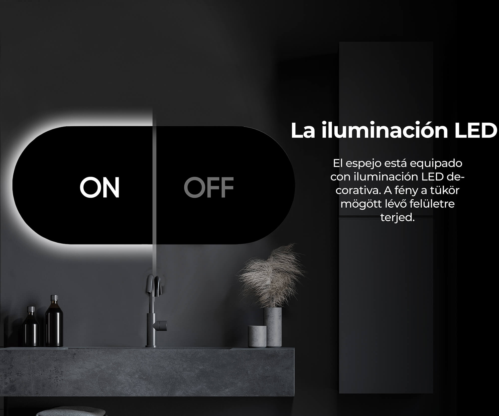 Miroir avec LED Illumination Salle de Bain (110x60cm) LED Lumineux Miroir avec Éclairage (TST107) Blanc Froid 7000K - 6