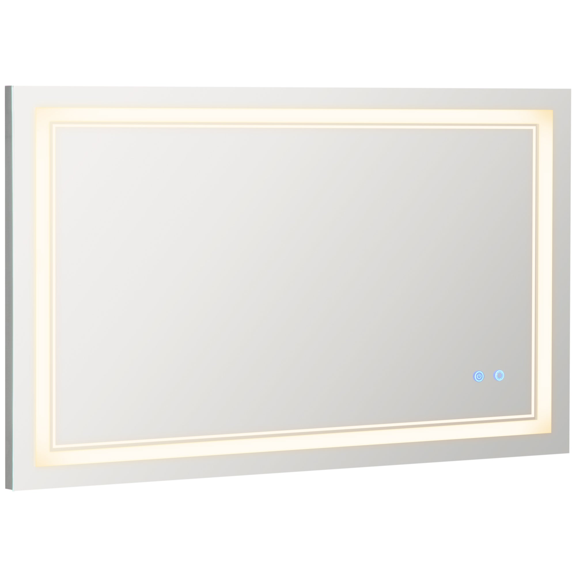 Miroir LED Moderne Alasta – Interrupteur Tactile – Argenté – Fixation Murale