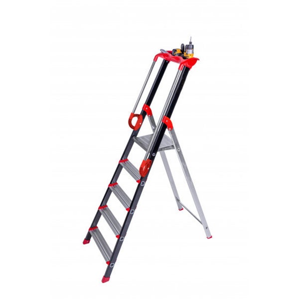 Escabeau alu 7 marches - Hauteur de travail max. 3.41m - 239207