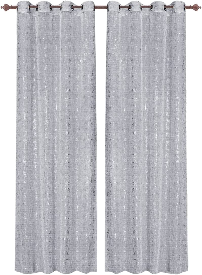 Tende Emmevi Semitrasparenti | Coppia 2 Pezzi | Fiori Decò | 60x150 Cm | Grigio - Foto 3