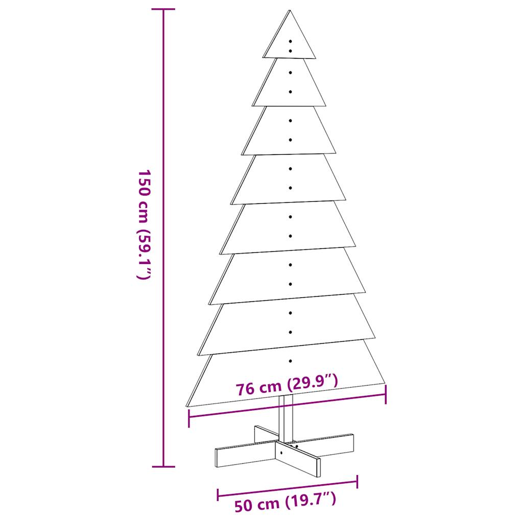 Decoração para árvore de natal madeira maciça de pinho cera marrom 150 cm - COMFORTXL - 8