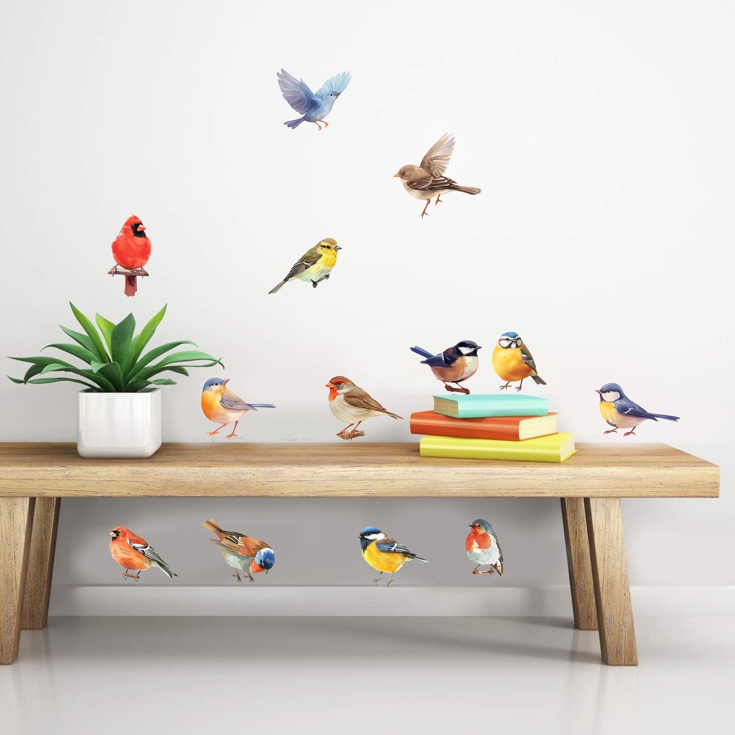 Autocollants Fenêtre Oiseaux de Colibri Anti-Collision Stickers Oiseaux Colorée Stickers Vitre Anti-Adhésifs Fenêtre Porte Chambre Décalques - 4