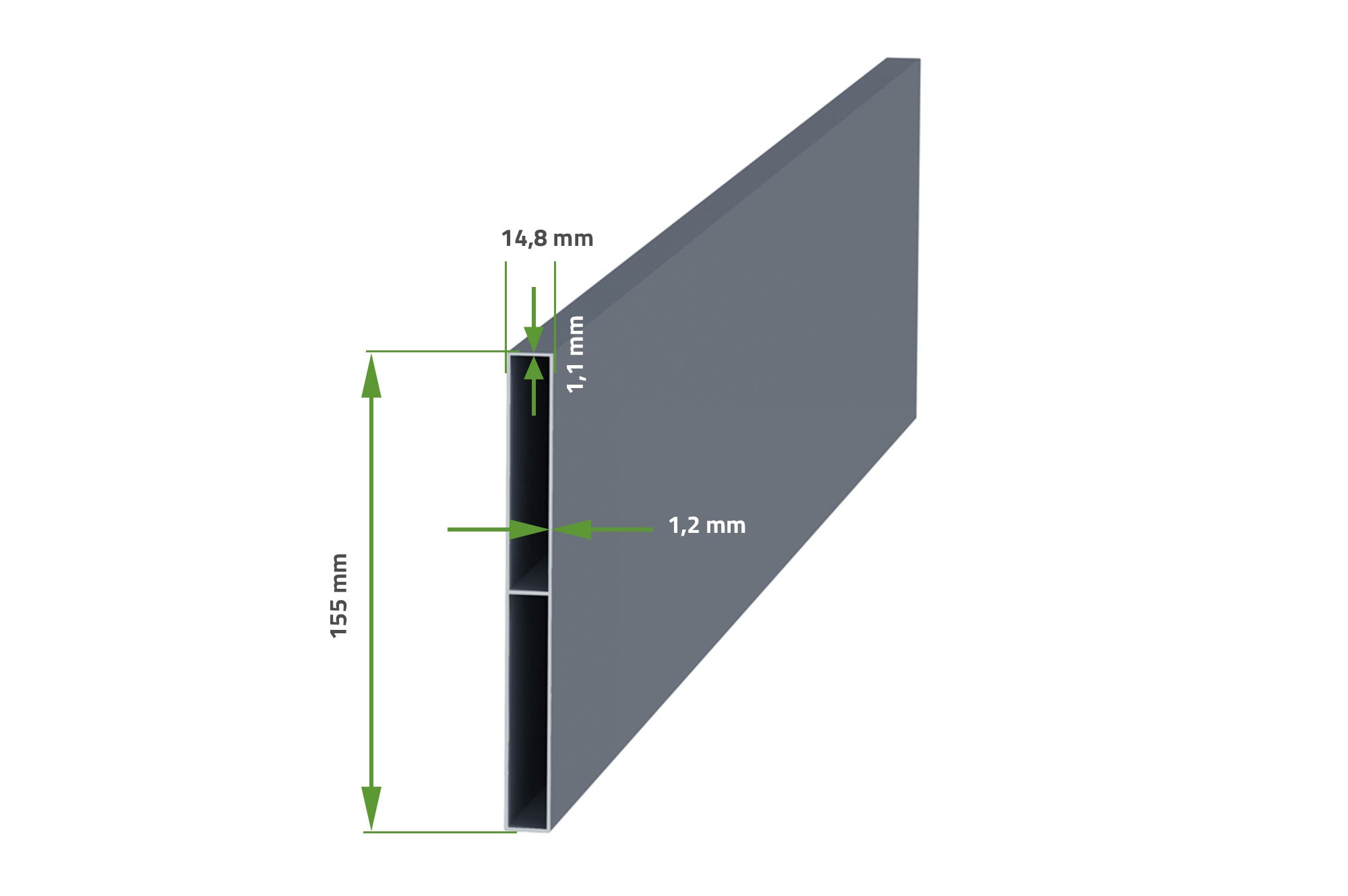 Portail battant 3m VOGEL H.140cm aluminium gris - 6