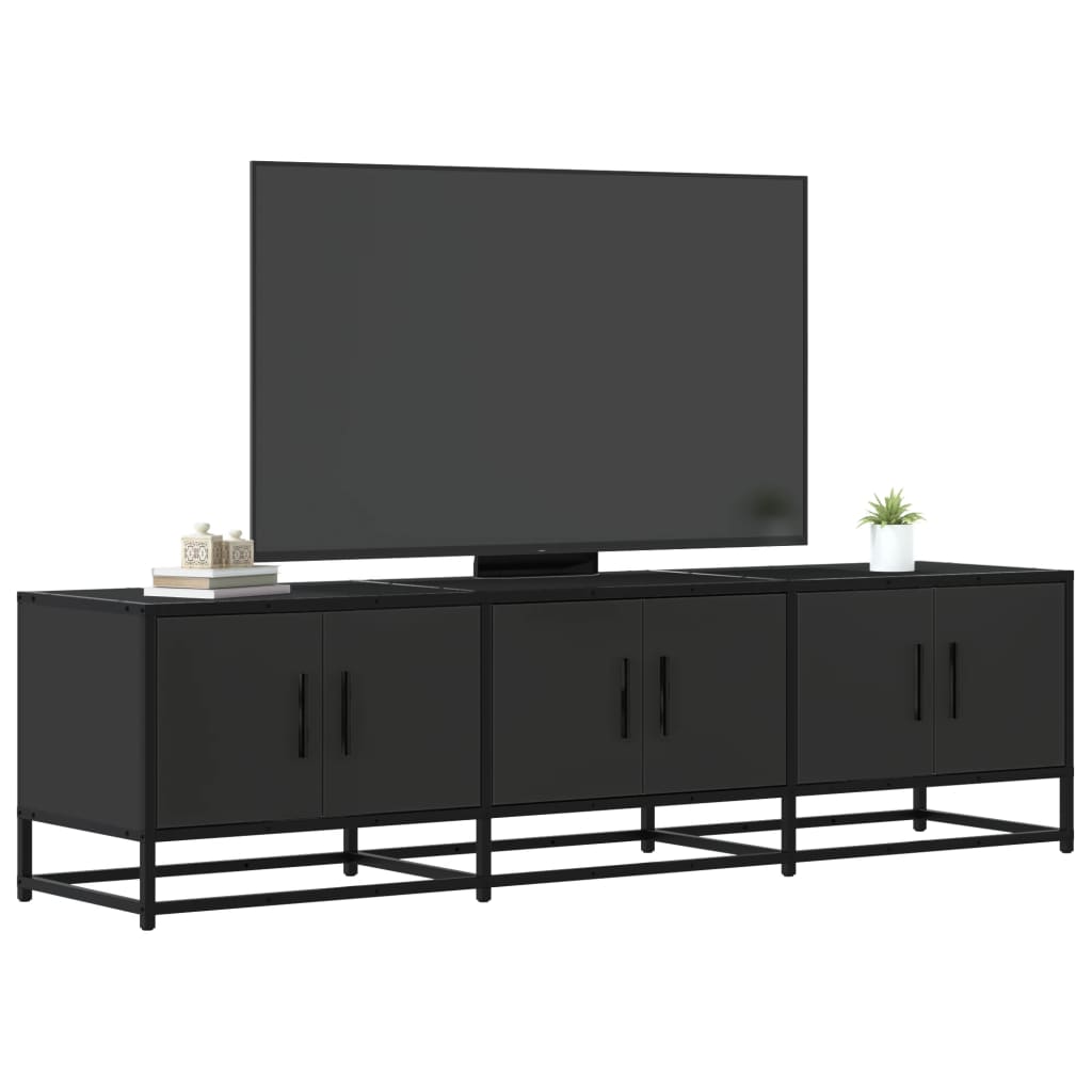 Meuble TV VidaXL Noir – Ensemble 4 Pièces En Bois D'ingénierie