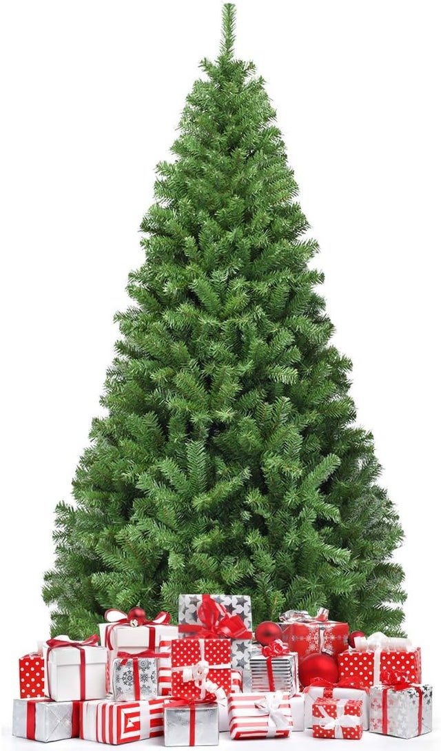 Albero di Natale 180/225 cm, Albero di Natale Realistico con 1000/1346 Rami Densi e Base in Metallo con Cuscinetto Antiscivolo, Albero di Nata