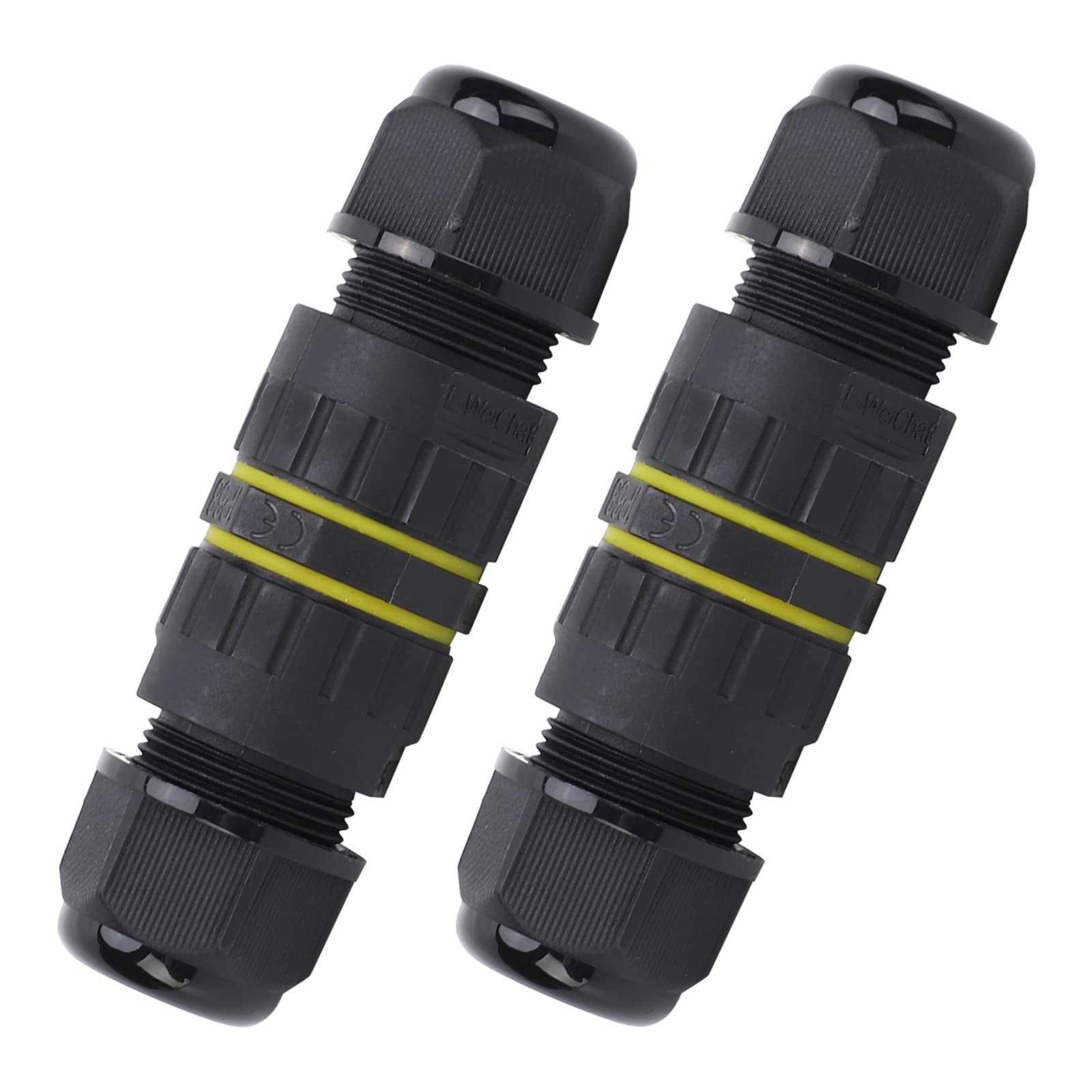 Wodoszczelne złącze trudnopalne do zewnętrznego kabla elektronicznego, 2 piny IP68 M162P (3,5-7 mm)