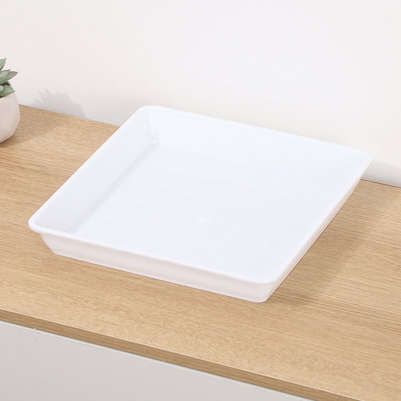 Biała plastikowa doniczka 15*15 cm, kwadratowa tacka ociekowa, odpowiednia do użytku wewnątrz i na zewnątrz, 2 sztuki