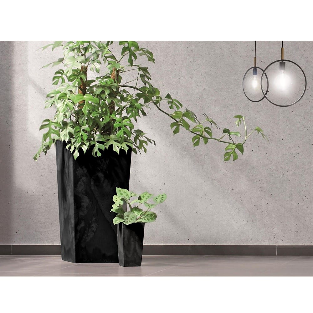 Pote alto 26,6 L Prosperplast Urbi Square Effect plástico COM tanque na cor Antracite, 50 (altura) x 26,5 (largura) x 26,5 (profundidade) cms - 2