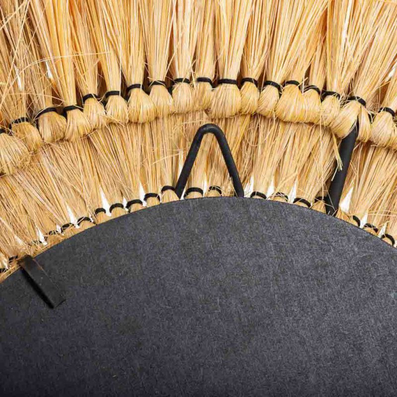 Miroir rond en fibre naturelle marron 57x57x6h - 8