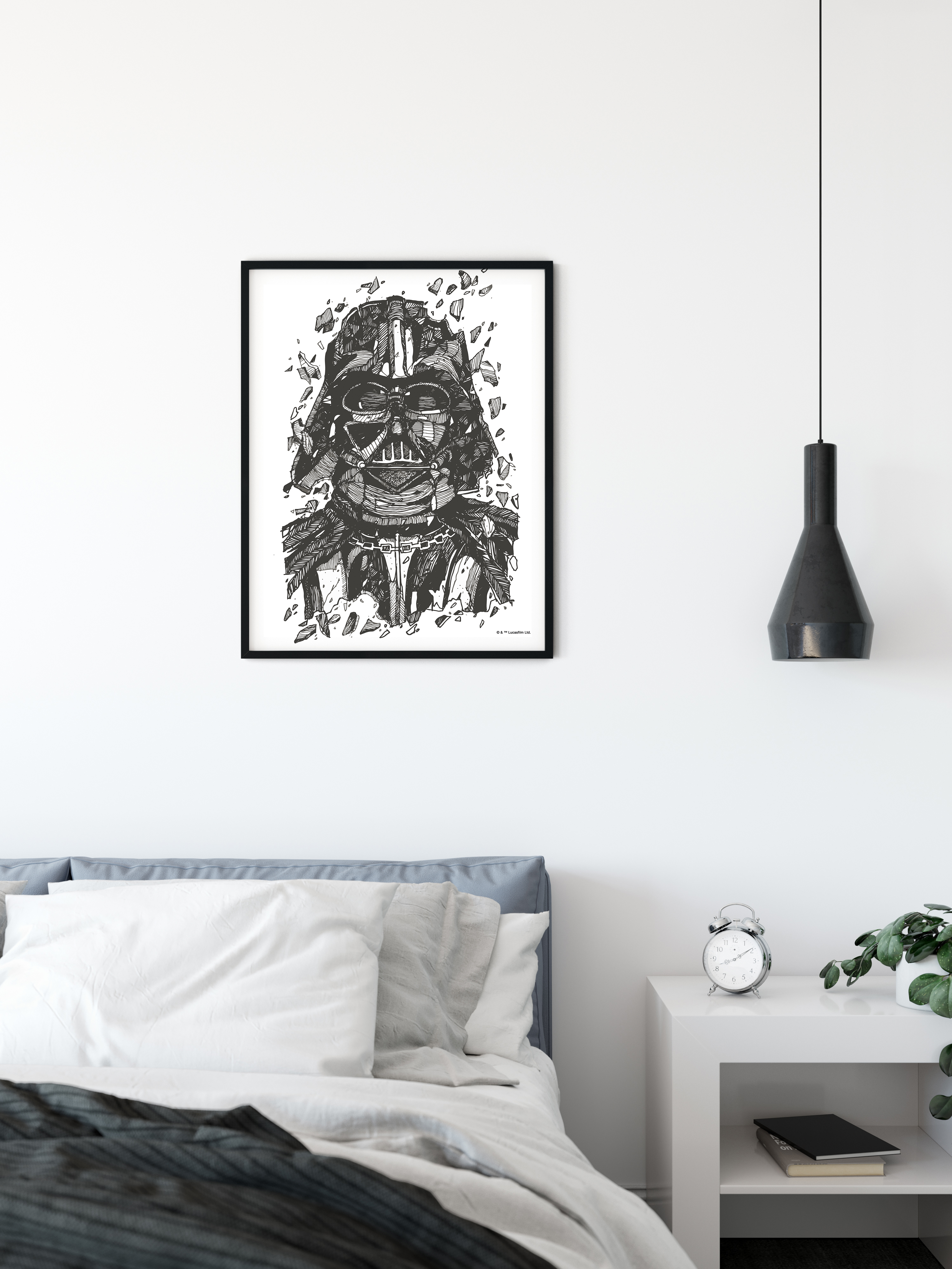 Cartel artístico de komar - star wars darth vader drawing - talla: 50 x 70 cm