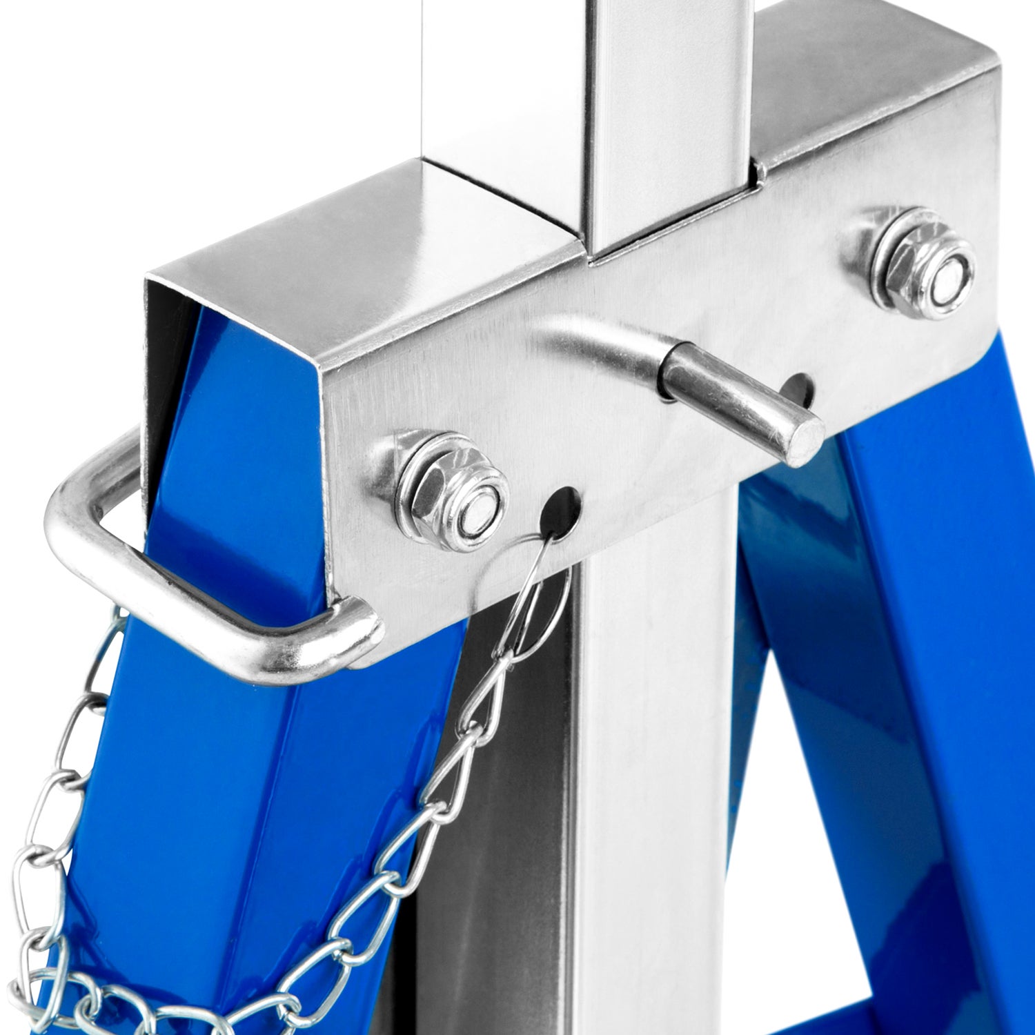Lot de 2 tréteaux bleus télescopiques, hauteur réglable de 80 à 130 cm, surface antidérapante - 4
