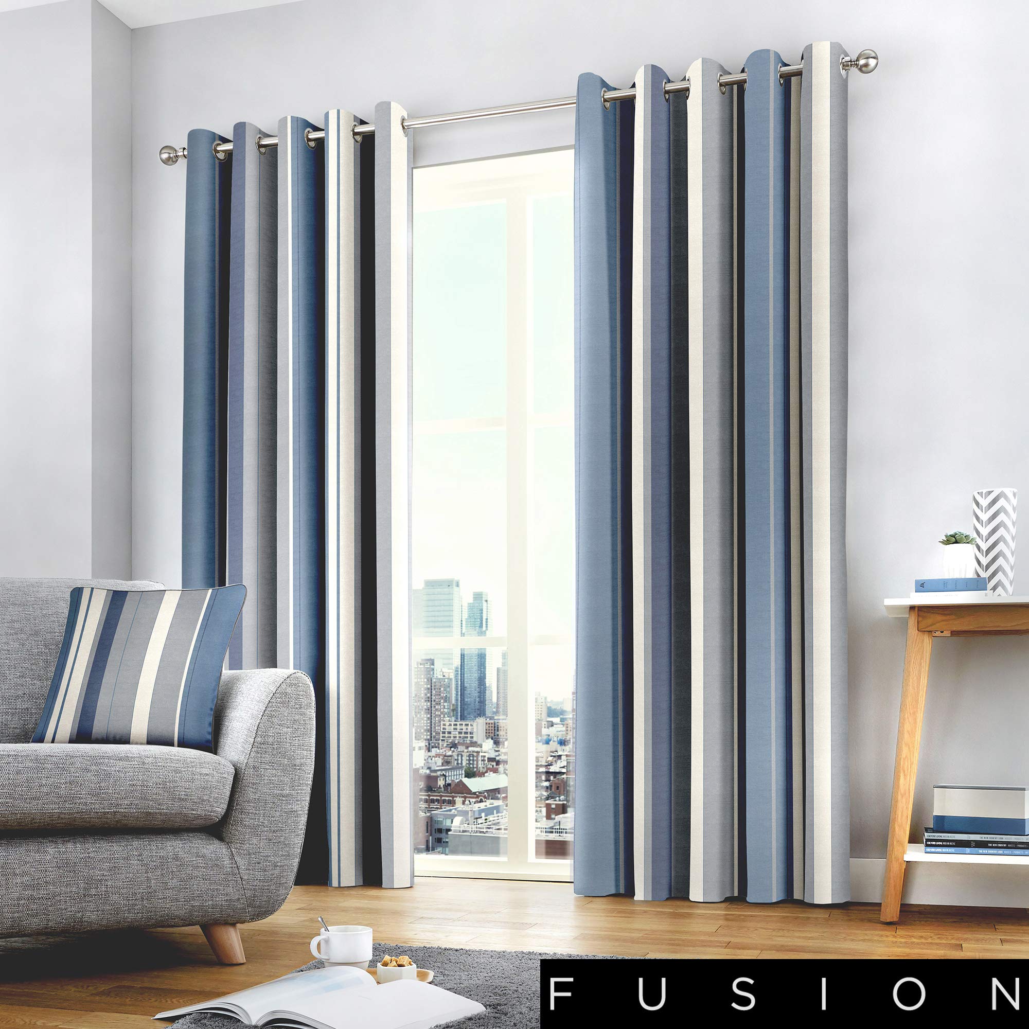 Tenda A Pacchetto Con Occhielli Fusion Lennox - 100% Cotone - 229x229 Cm - Colori Caldi Motivo Ogee