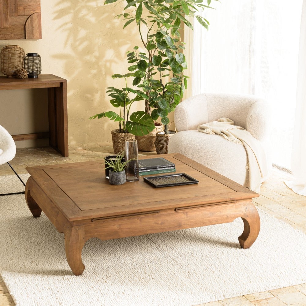 ALIDA Tavolino da fumo in legno massello di teak riciclato