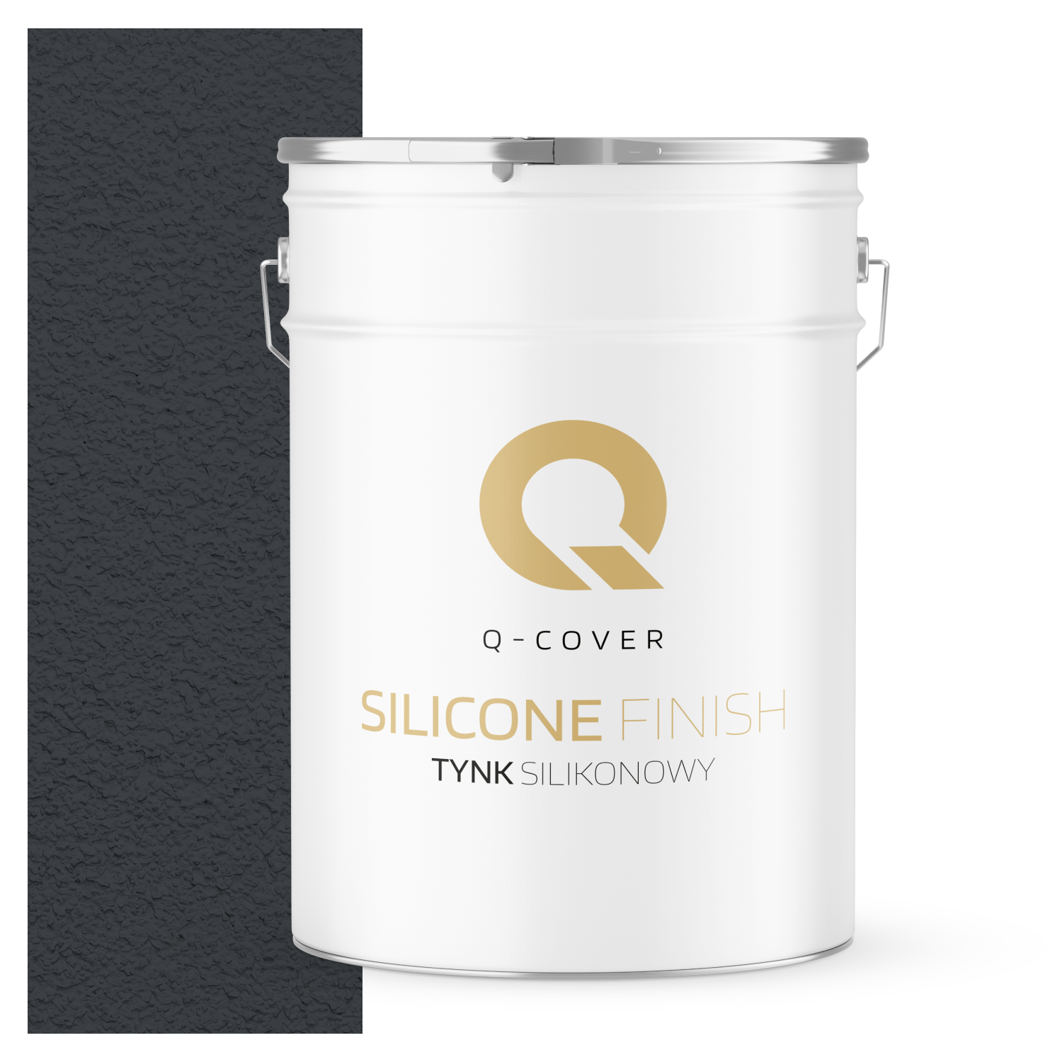 Tynk Silikonowy Elewacyjny Baranek 1.00mm Q-Cover Szary stalowy RAL7024 25KG