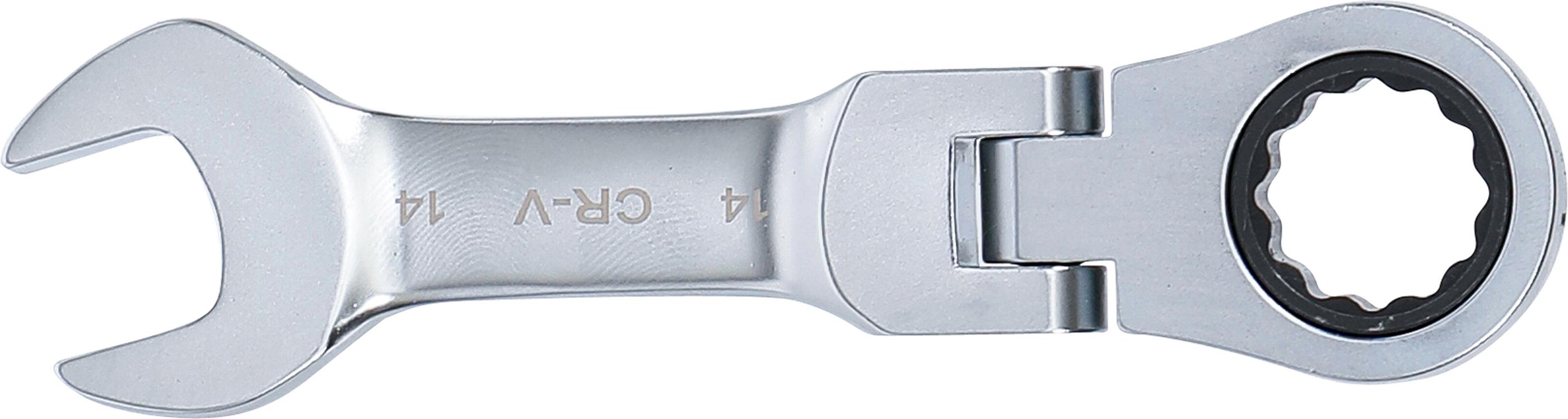 Clé mixte à cliquet | courte | à couder | 14 mm - 3