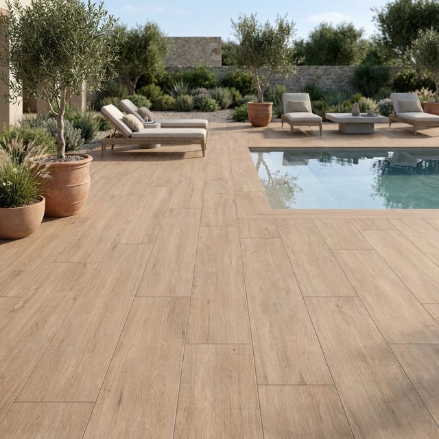 Carrelage sol extérieur effet bois Nature oak R11 22.5*90 cm - Réflex Boutique