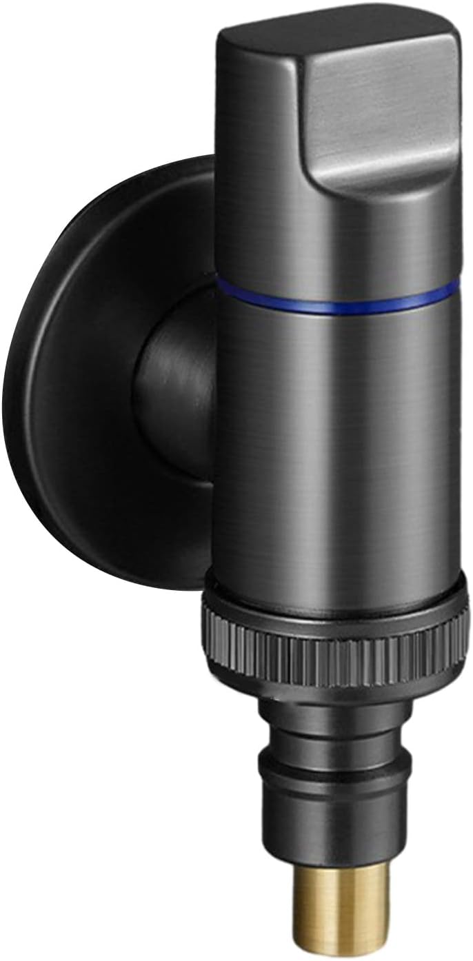 Mosiężny kran do pralki z szybkozamykaczem - szary