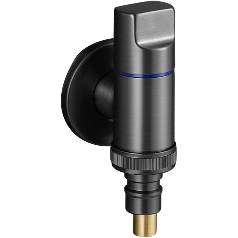 Mosiężny kran do pralki z szybkozamykaczem - szary