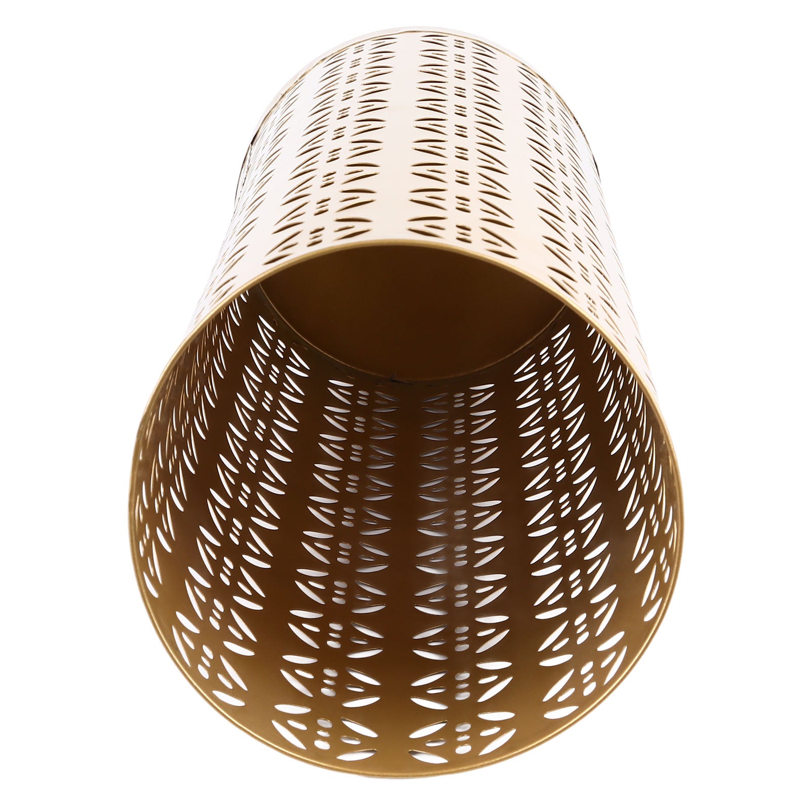 Porte-parapluies rond en métal ajouré 35x15x15cm, antirouille et élégant, pour entrée et bureau, doré – ComfortXL - 6