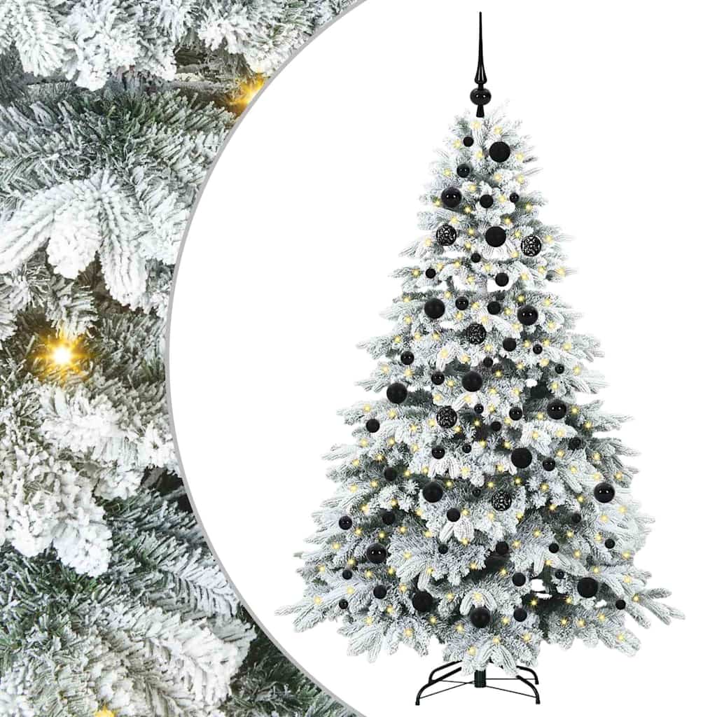 Sztuczna choinka z 300 diodami LED Zielony 180 cm PE i PVC
