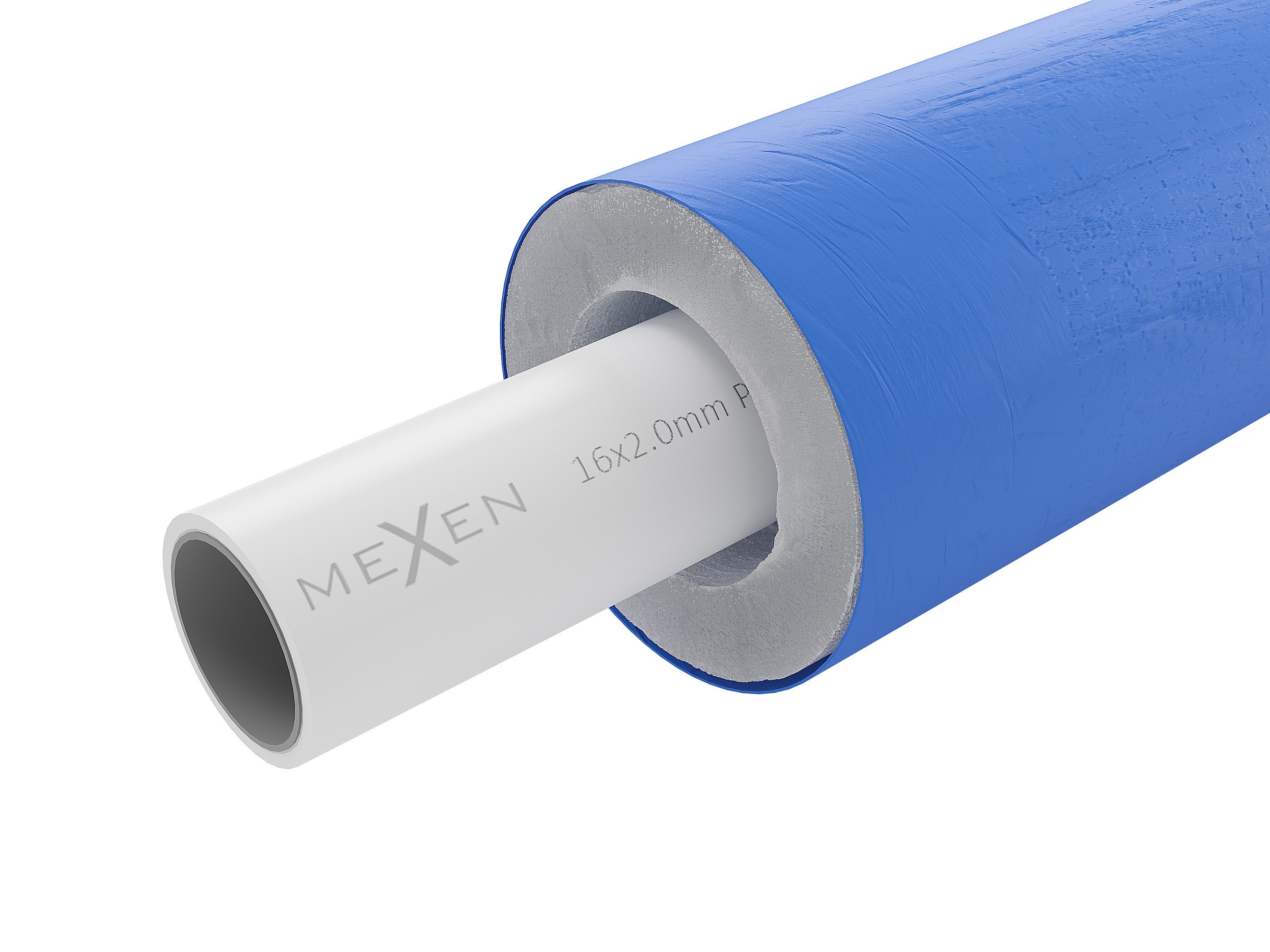 Mexen AL-O tuyau PE-Xb/AL/PE-Xb 16 x 2 mm dans une gaine bleue, 100 m - W97105-121600-100 - 2