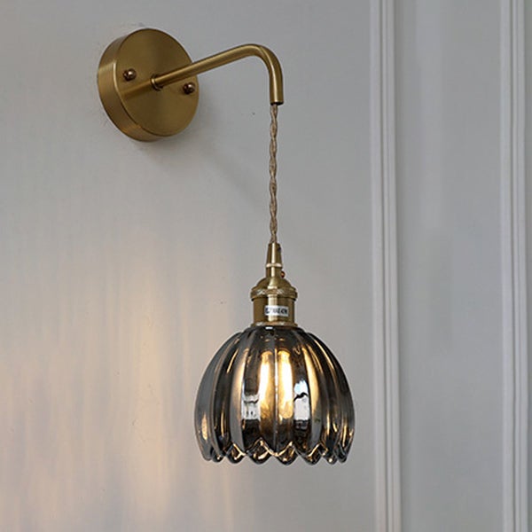 Appliques Murales En Tube De Verre Nervuré Transparent Lampe Murale à Déformation Rotative Créative Luminaire Mural Vintage Pour Salle De Bain Vanité Salon Chambre Escalier Couloir Hôtel (Couleur