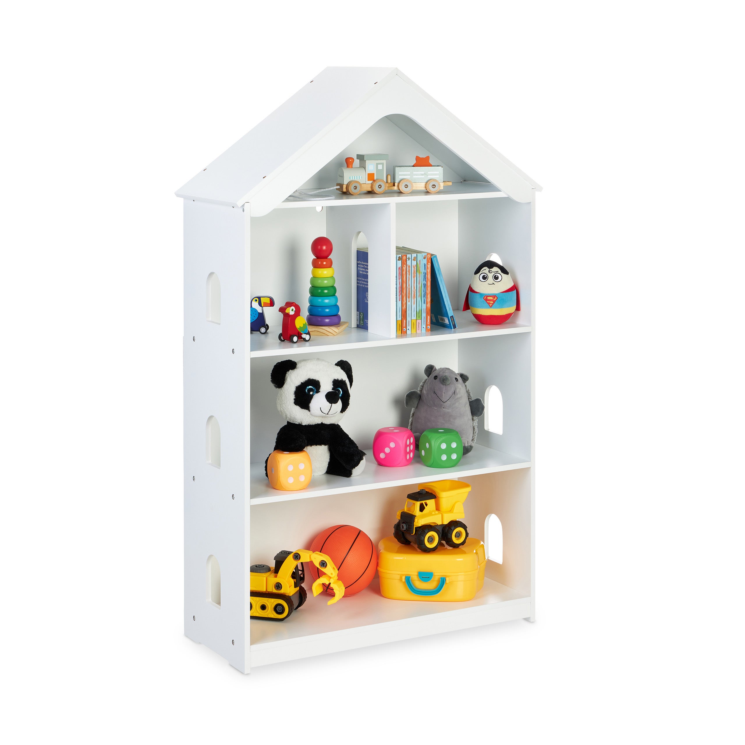 Étagère à Livres/jouets Pour Enfants, 3 Compartiments Ouverts, 90 X 60 X 20 Cm Blanc Naturel Relaxdays 98117421