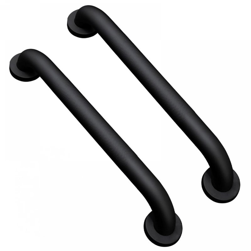 Uchwyt łazienkowy antypoślizgowy z radełkowaną rączką (opakowanie 2 szt., 40 cm, czarny)