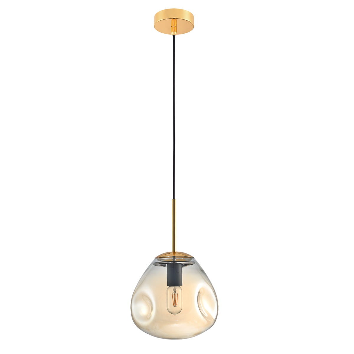 Lampa sufitowa wisząca Fellet złota 1xE27x60W nowoczesna wym: 120 x 25 x 25 cm szkło Italux