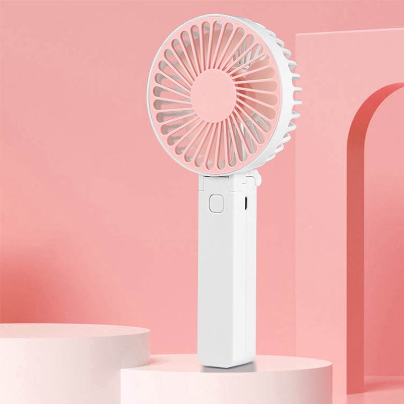 Miniaturowy, składany i przenośny wentylator kieszonkowy z klipsem do paska, idealny w podróży, biurze, domu, sypialni, w kolorze różowym