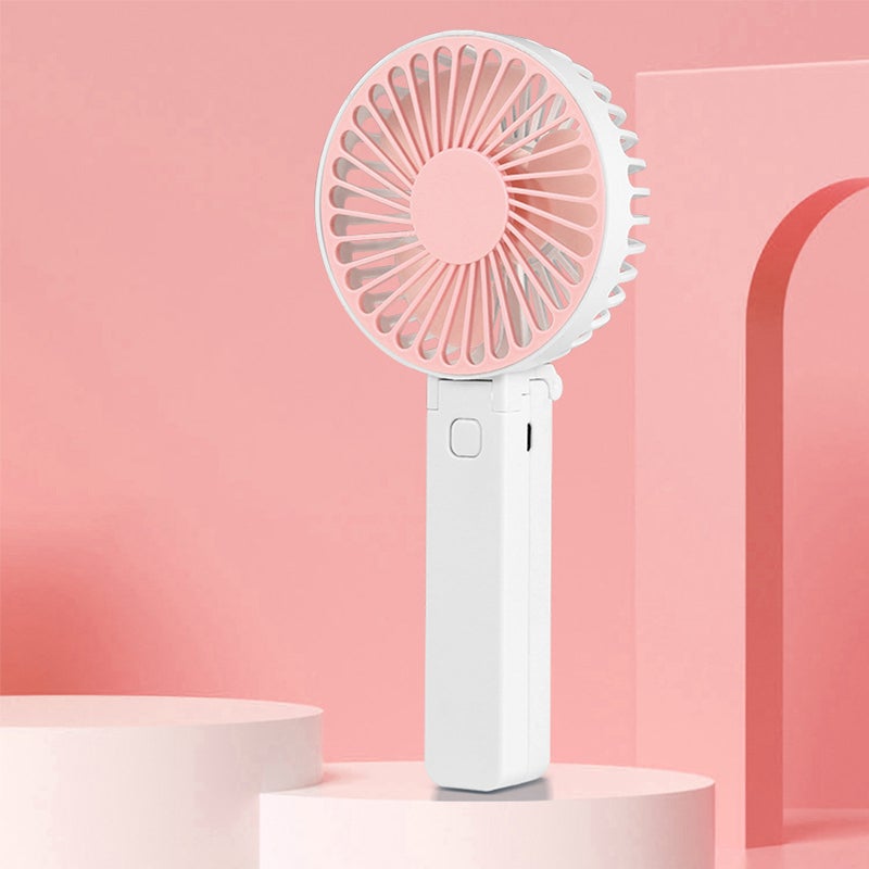 Miniaturowy, składany i przenośny wentylator kieszonkowy z klipsem do paska, idealny w podróży, biurze, domu, sypialni, w kolorze różowym