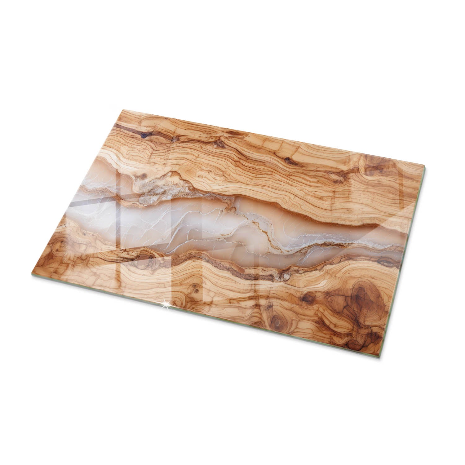 Płyta na blat stołu, dekoracyjne, do salonu, do kuchni | kwadrat | Naturalne drewno z żywicą | 100x70